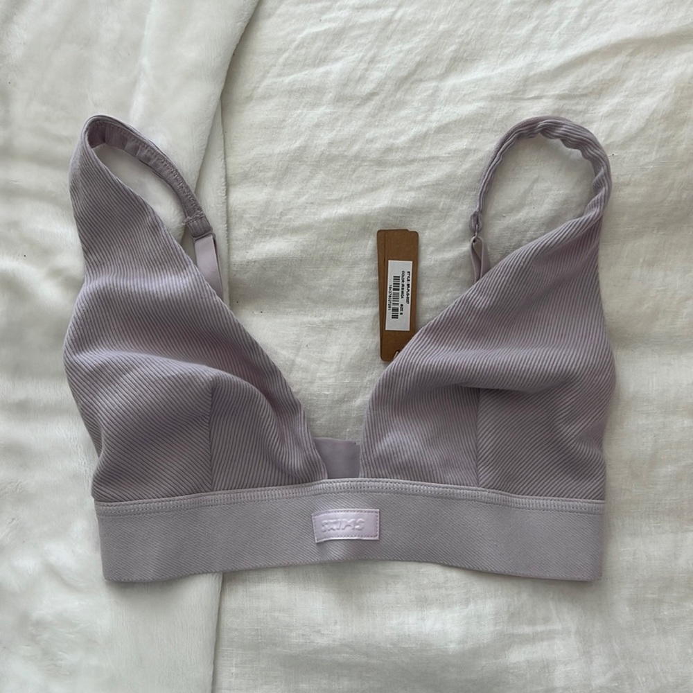 Skims cotton plunge bralette - light purple
